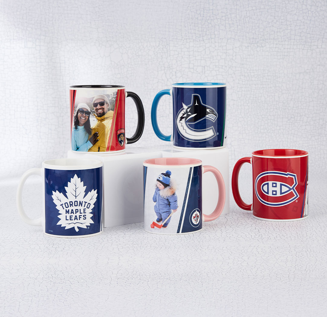 Tasse LNH de 11 oz rouge avec photo