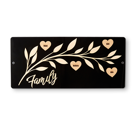 Family Wall Sign - Black Acrylic