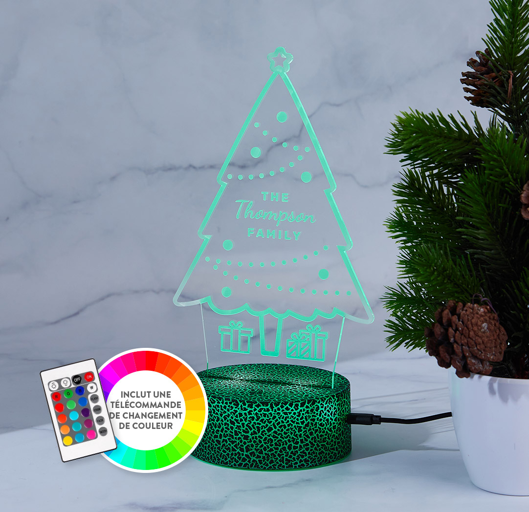 Panneau à DEL personnalisé noir craquelé - Arbre de Noël