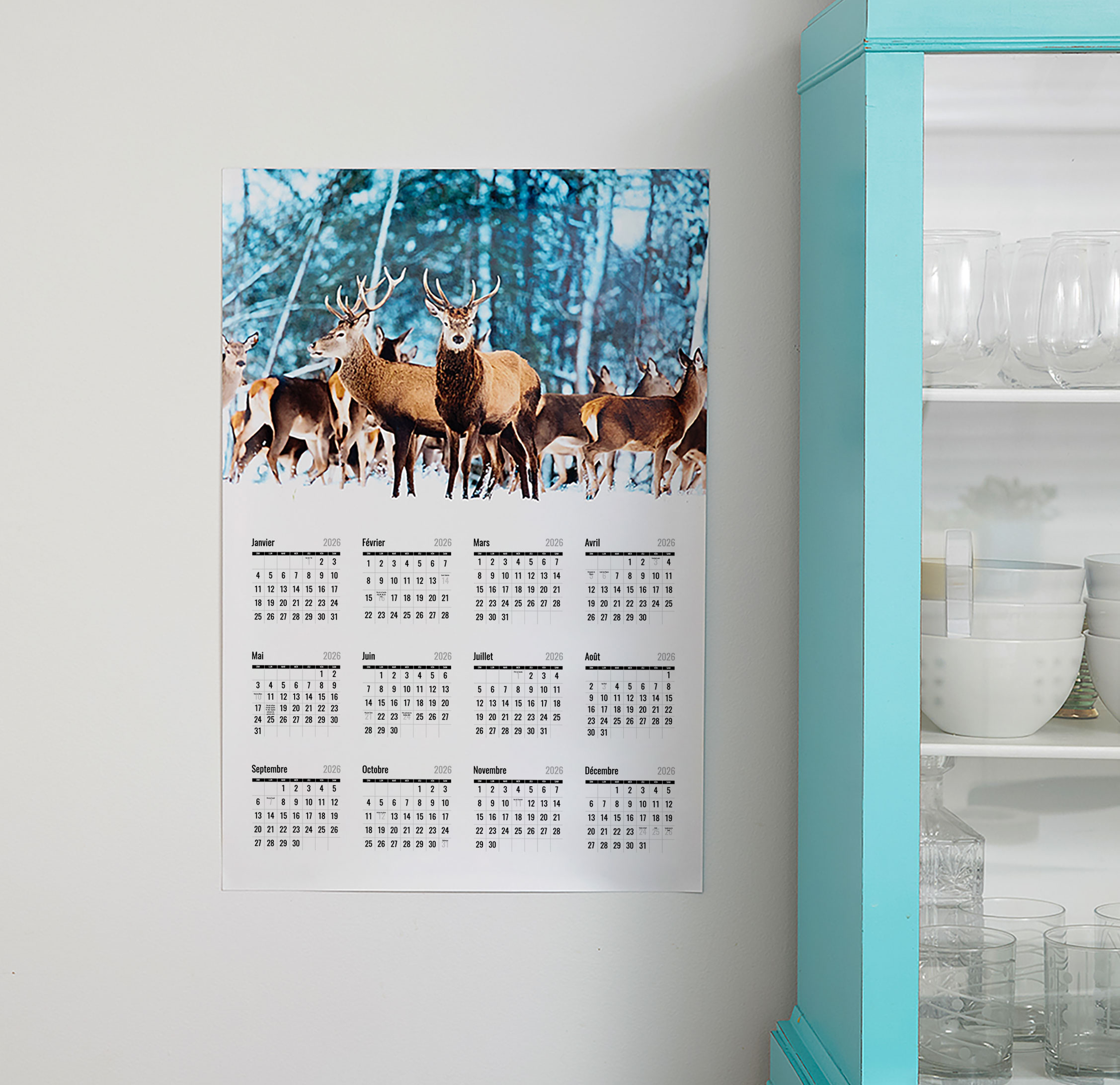 Calendrier affiche de 16 x 24 pouces