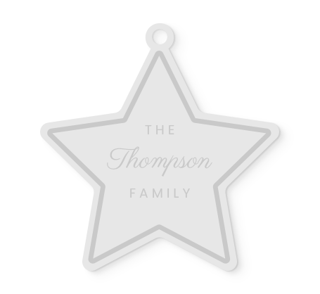 Clear Engraved Star Ornament