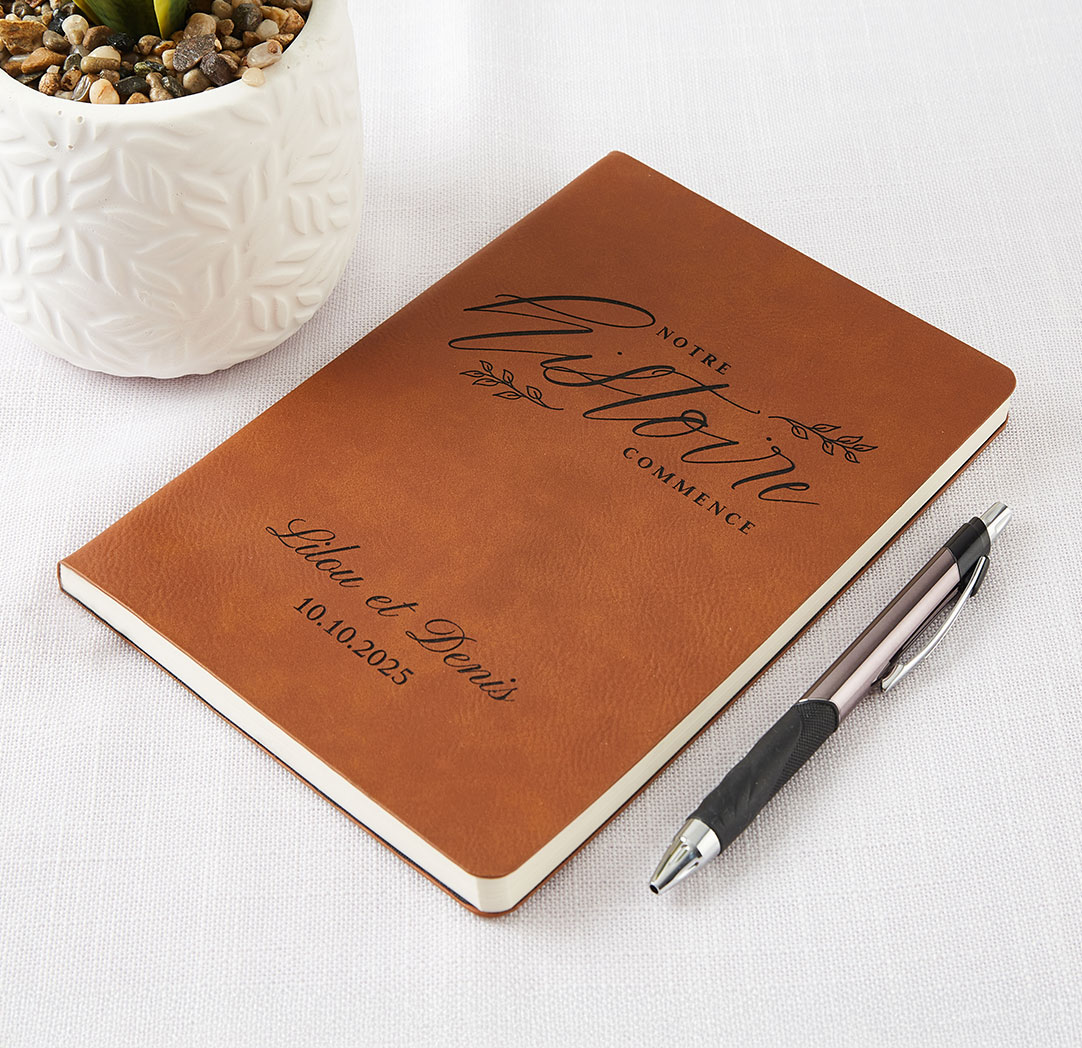 Cahier de notes personnalisé brun pâle