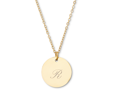 Round Pendant Necklace - Gold Colour
