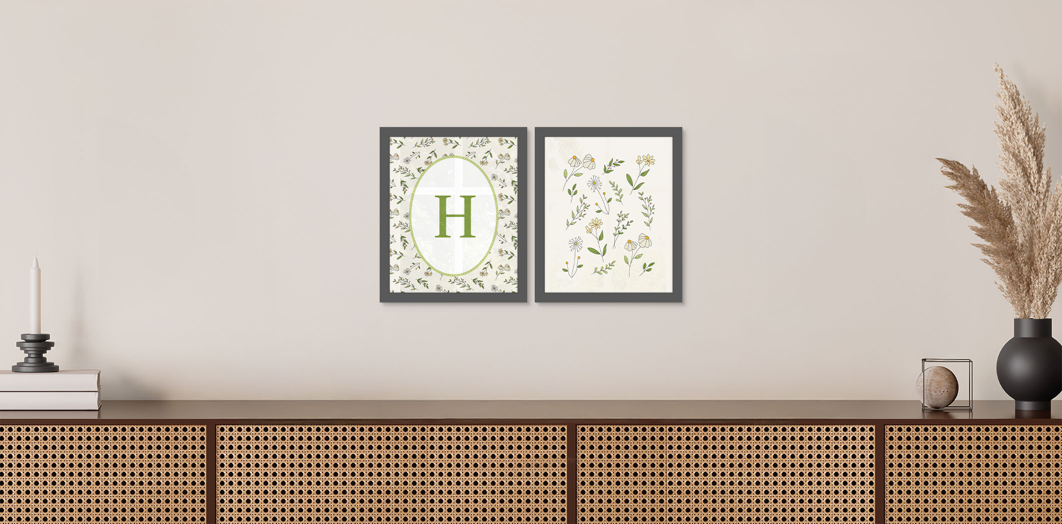 Set of 2 - Themed 8x10 Grey Frames