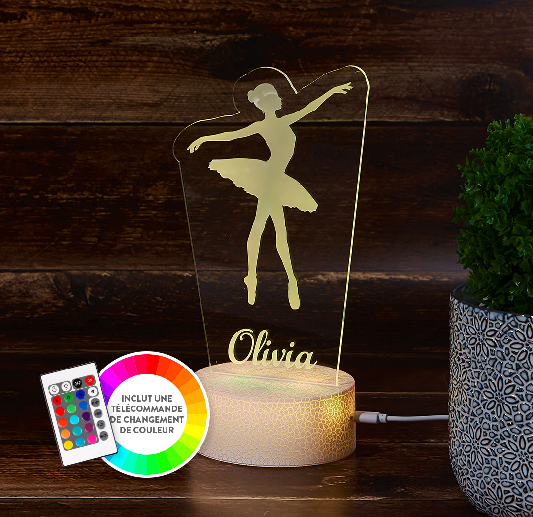 Panneau à DEL personnalisé blanc craquelé - Ballerine