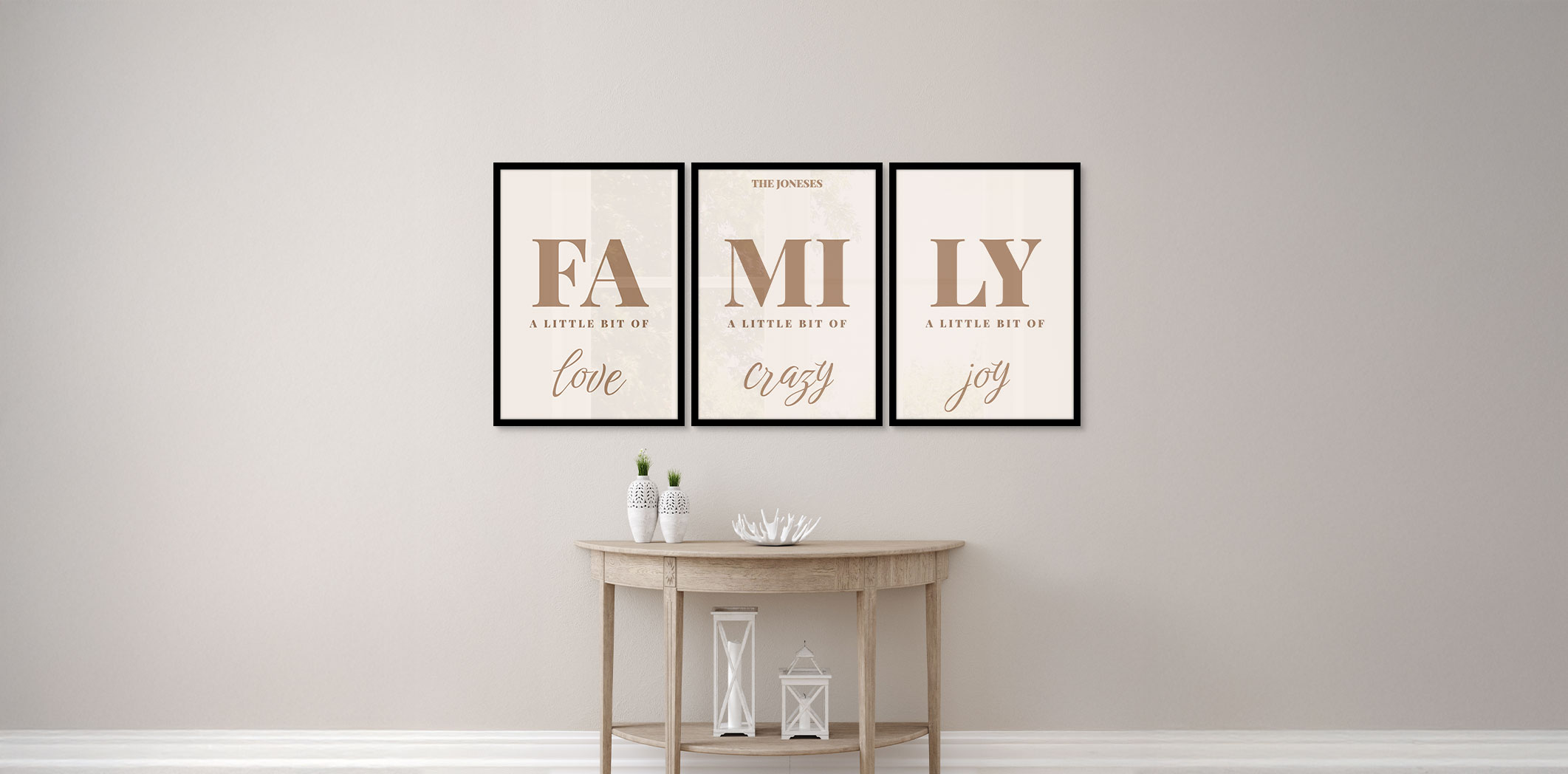 Set of 3 - Themed 20x30 Black Frames