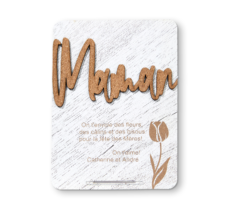 Maman Desktop Card - Wood