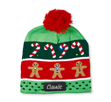 Tuque personnalisée à DEL - Canne de bonbon