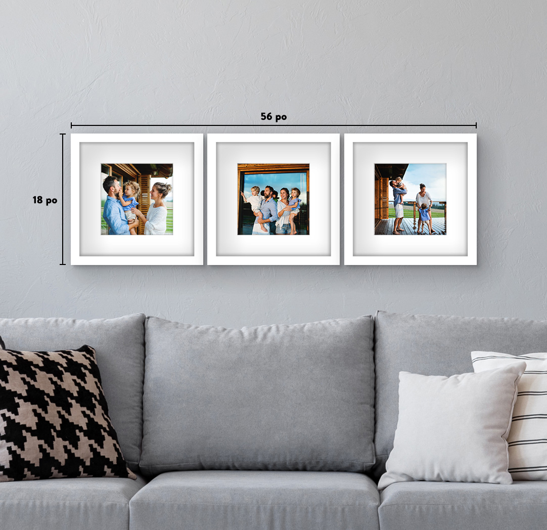 12 x 12 po blanc - Ensemble de 3