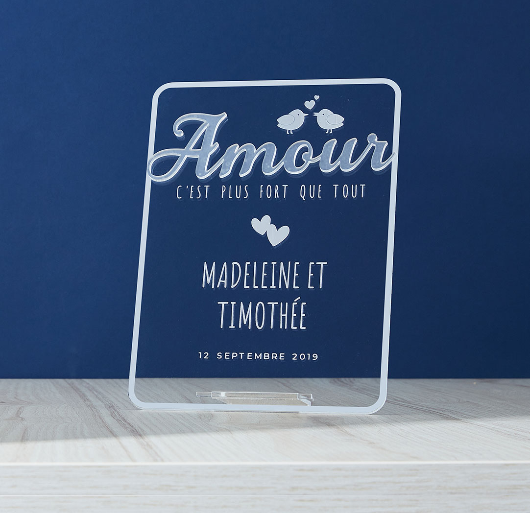 Amour Desktop Card - Clear Acrylic