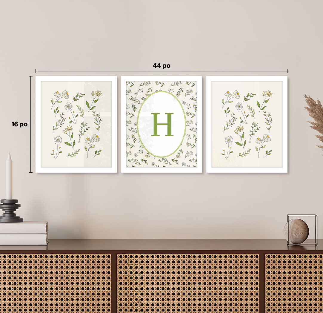 Ensemble de 3 - thématique de 8 x 10 po, cadres blancs