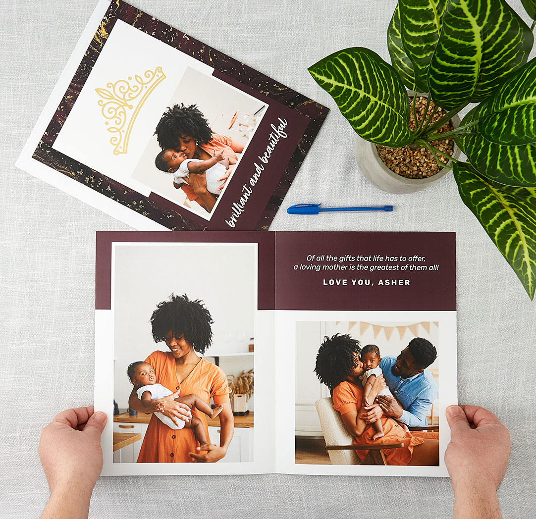 9x12 Folded Soft Touch Foil Greeting Cards