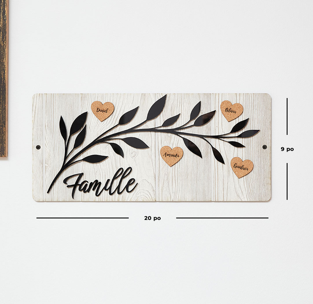 Panneau mural Famille - Bois clair