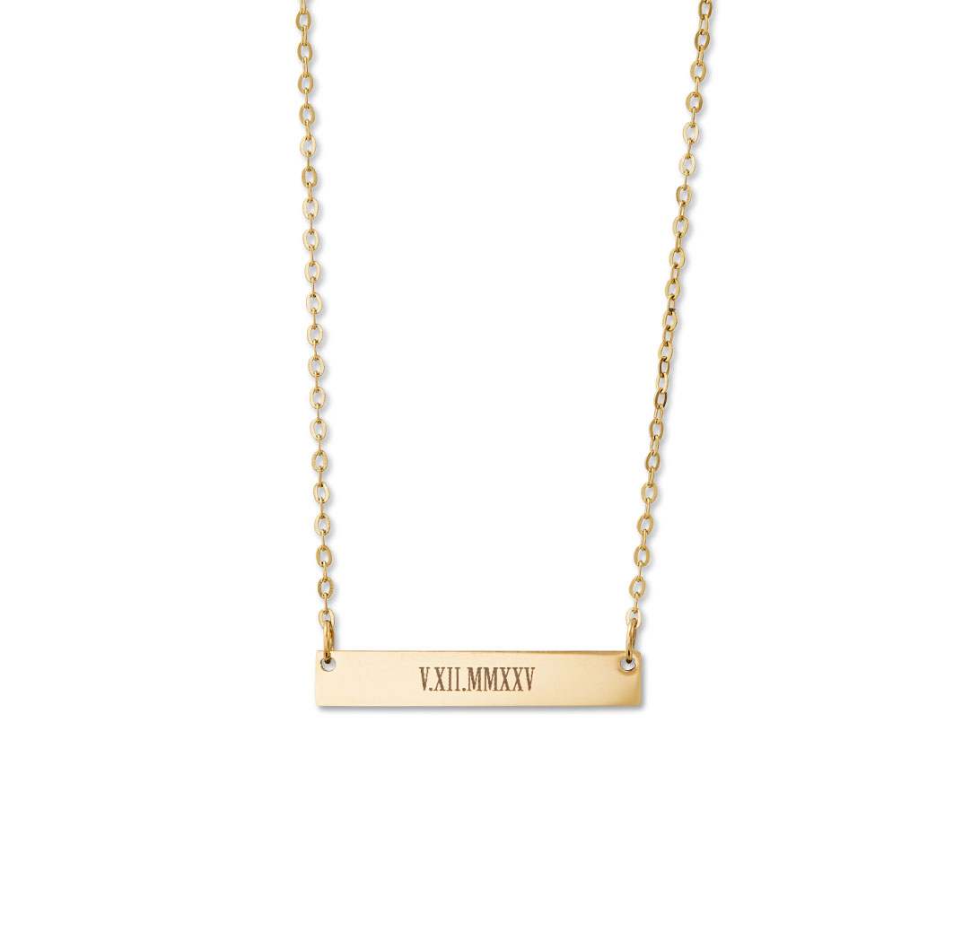 Collier avec pendentif rectangulaire horizontal - couleur or