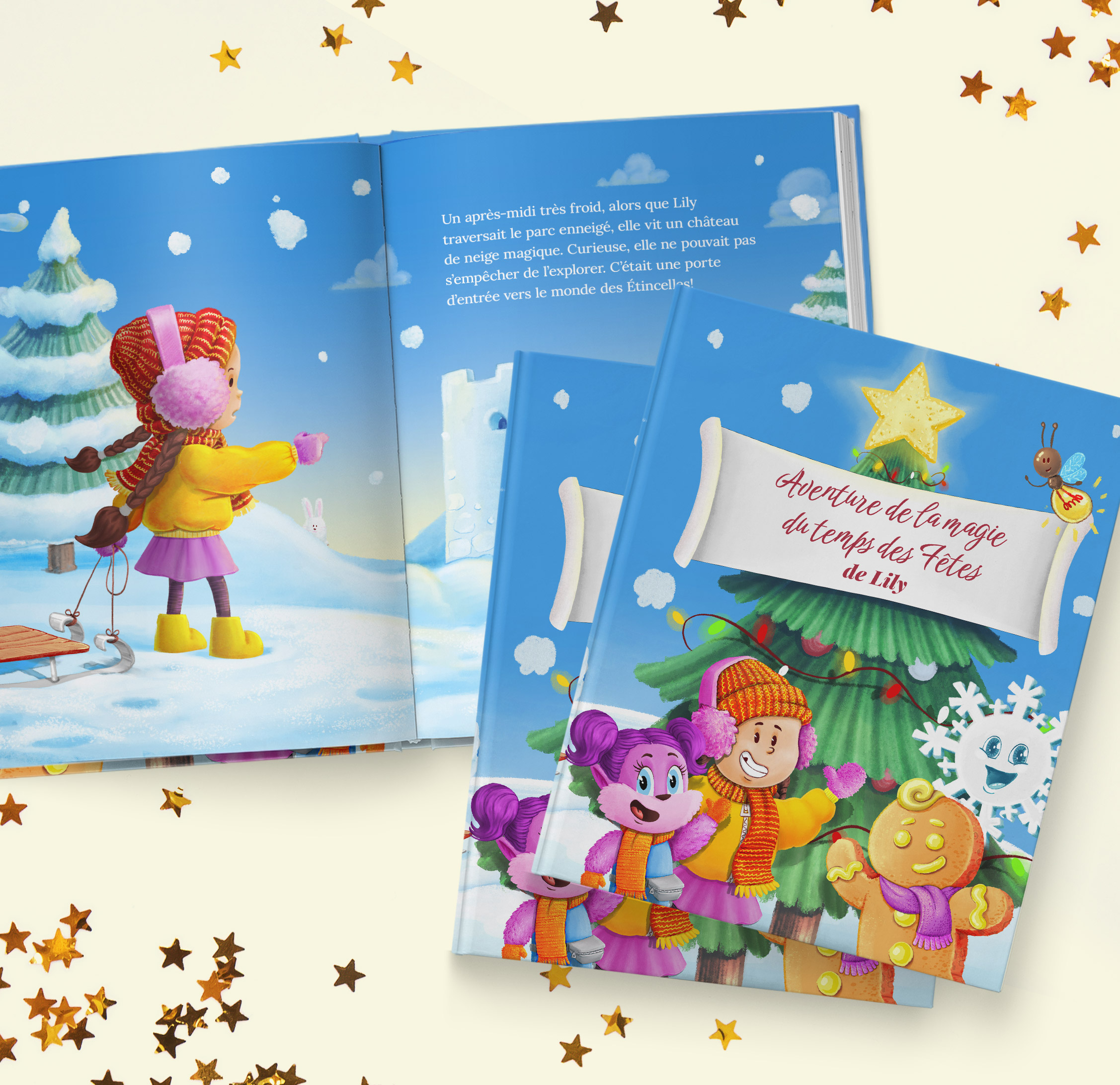 Livre de contes Monde des étincelles à couverture rigide de 8,5 x 11 po