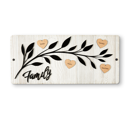 Family Wall Sign - Light Wood