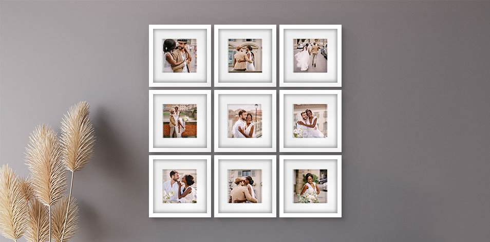 12 x 12 po blanc - Ensemble de 9