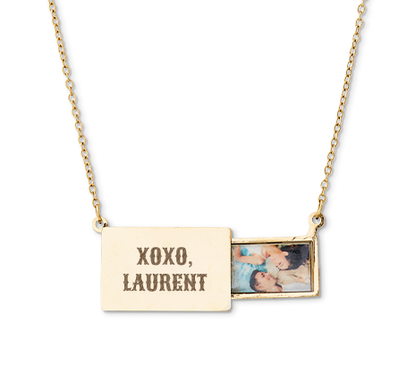 Collier avec pendentif photo escamotable - couleur or