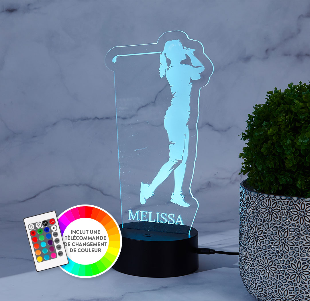 Panneau à DEL personnalisé noir - Golfeuse