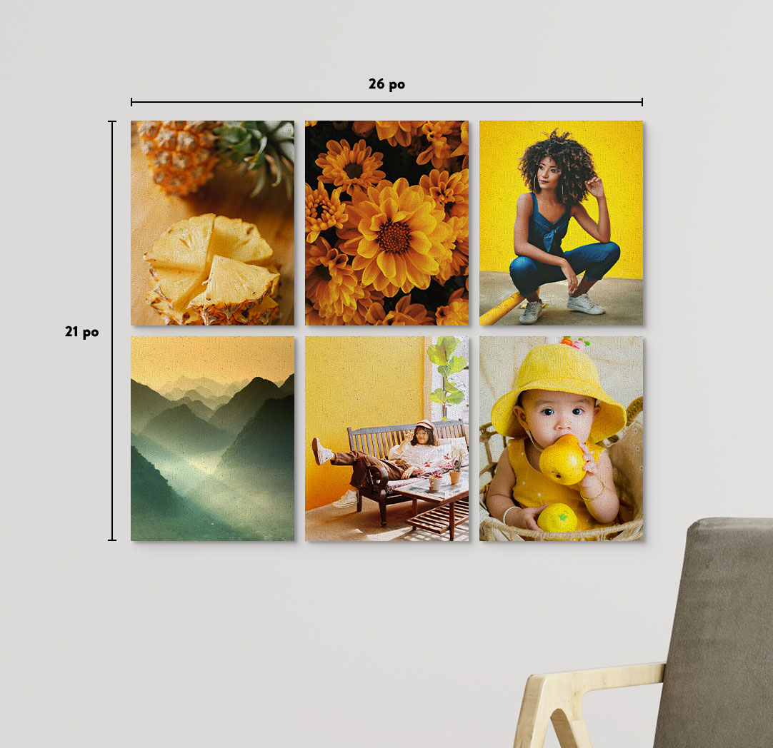 Photos sur toile économiques de 8 x 10 po  - Ensemble de 6