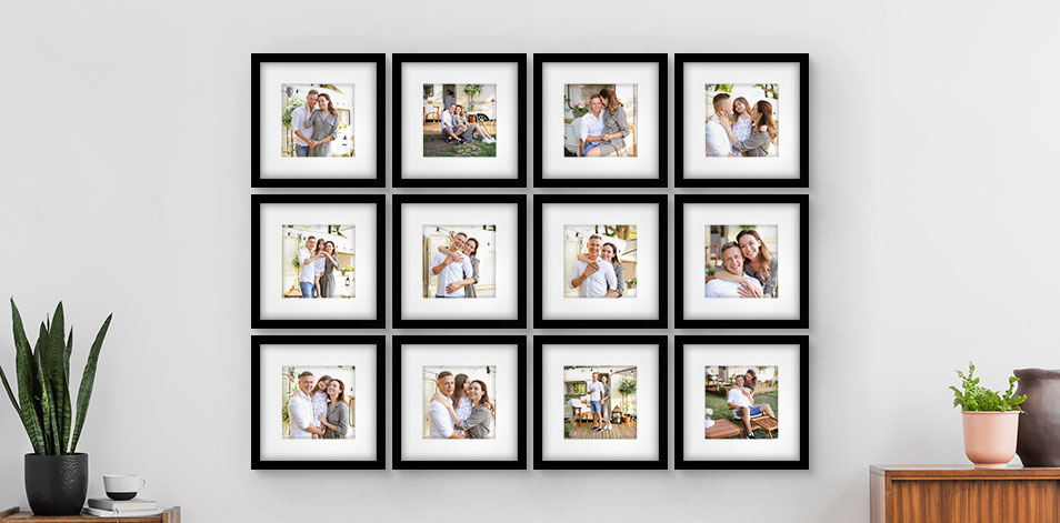 8x8 Black - Set of 12