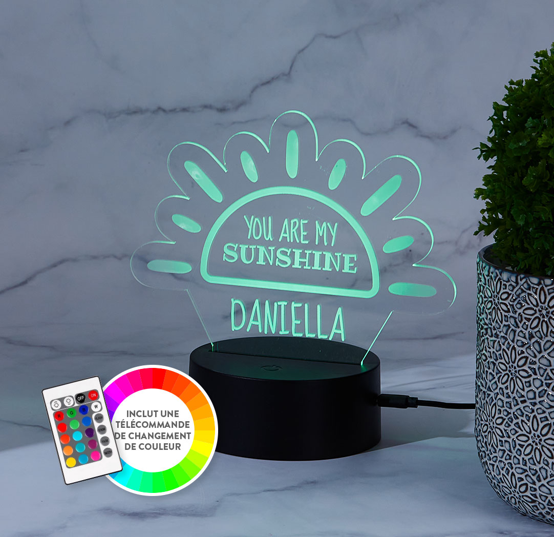 Panneau à DEL personnalisé noir - Soleil