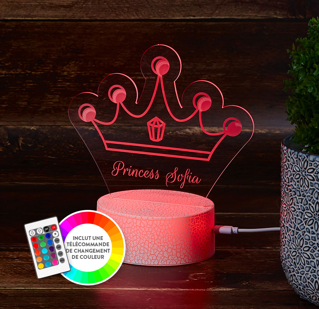 Panneau à DEL personnalisé blanc craquelé  - Couronne