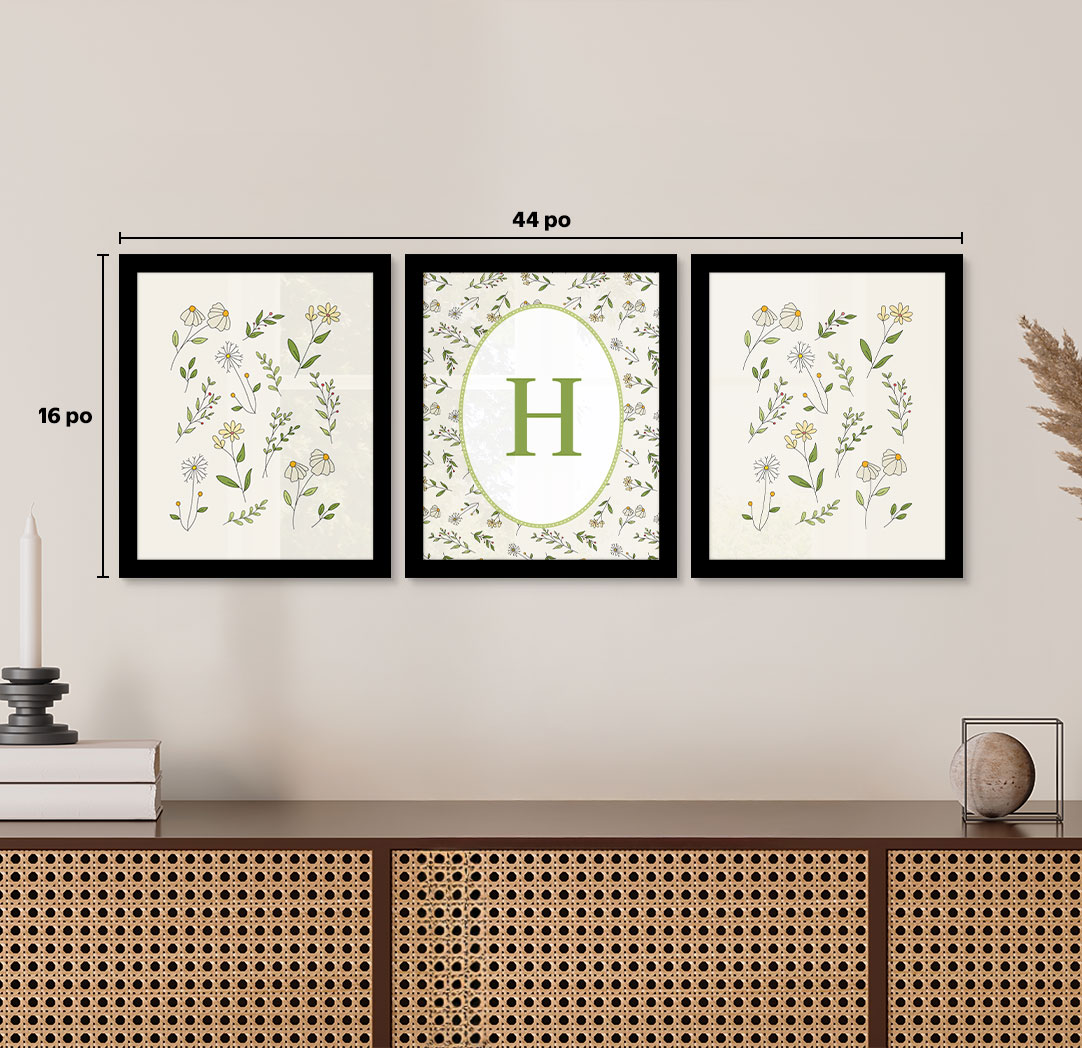 Ensemble de 3 - thématique de 8 x 10 po, cadres noirs