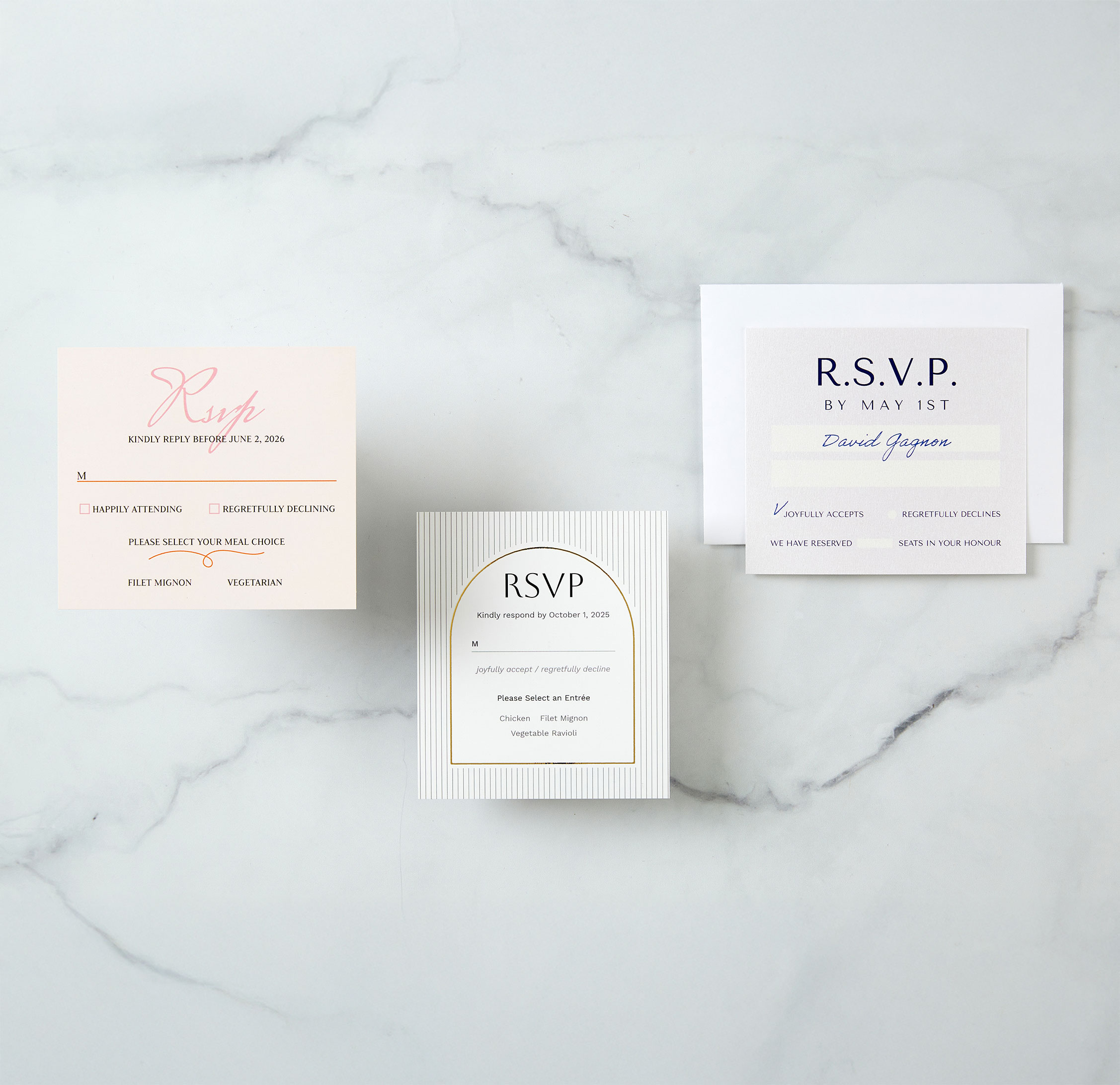 4x3.5 Soft Touch RSVP Cards