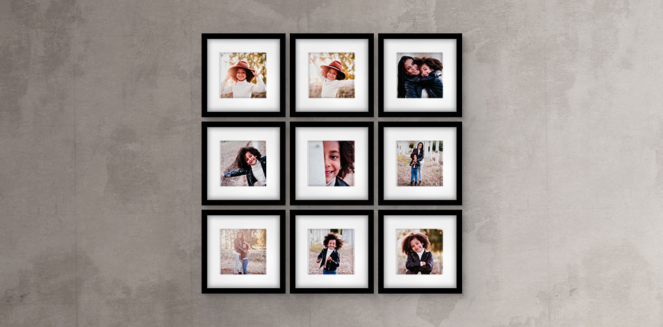 8x8 Black - Set of 9