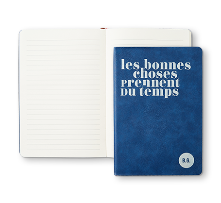 Cahier de notes personnalisé bleu marin
