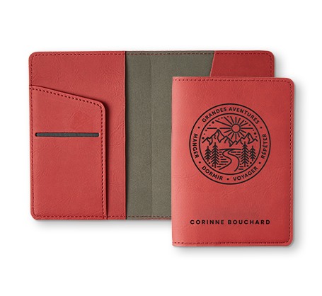 Étui de passeport personnalisé rouge