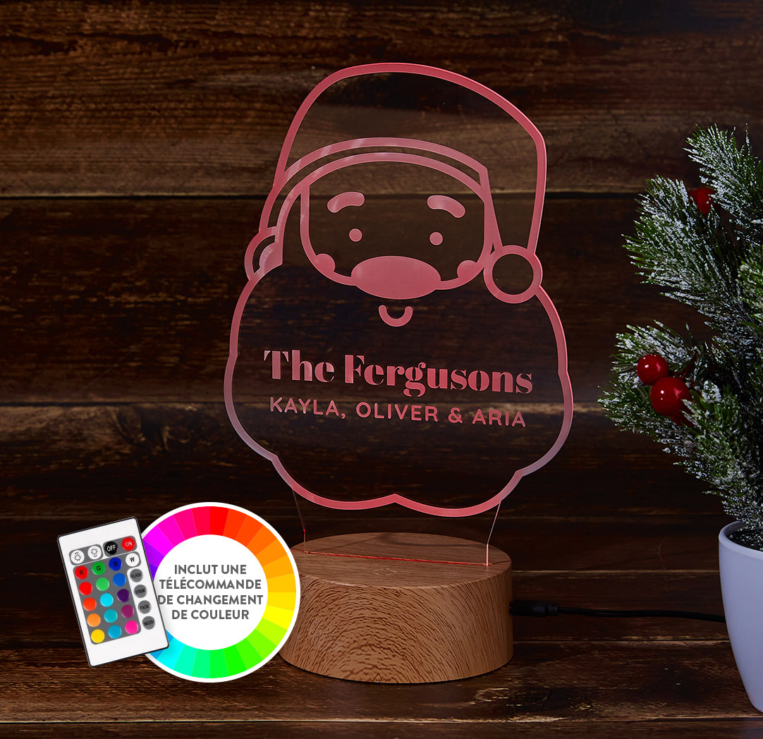 Panneau à DEL personnalisé en bois - Père Noël