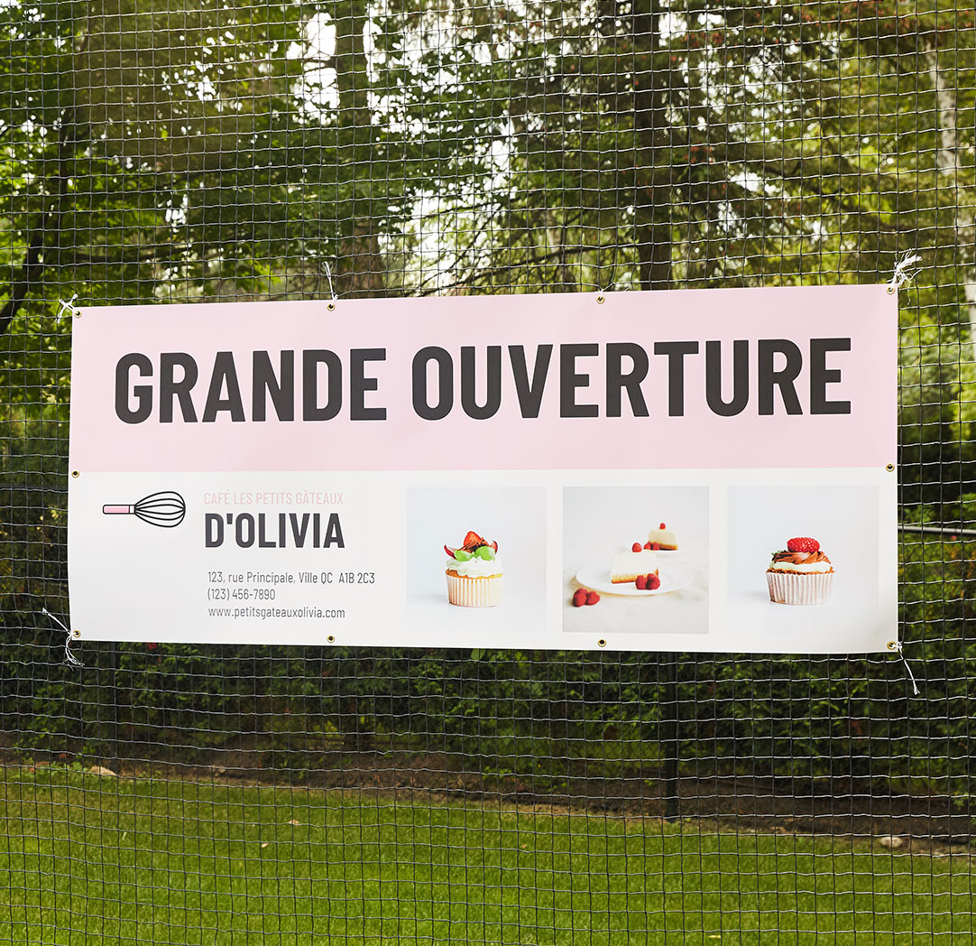 Bannières en vinyle de 72 x 30 pouces