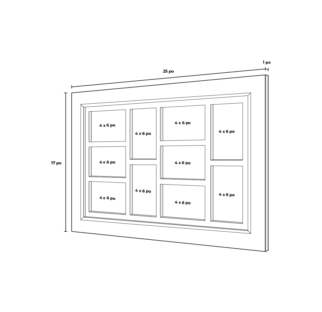 Cadre blanc patiné 4 x 6 po (10)