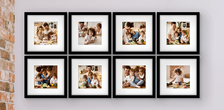 12x12 Black - Set of 8