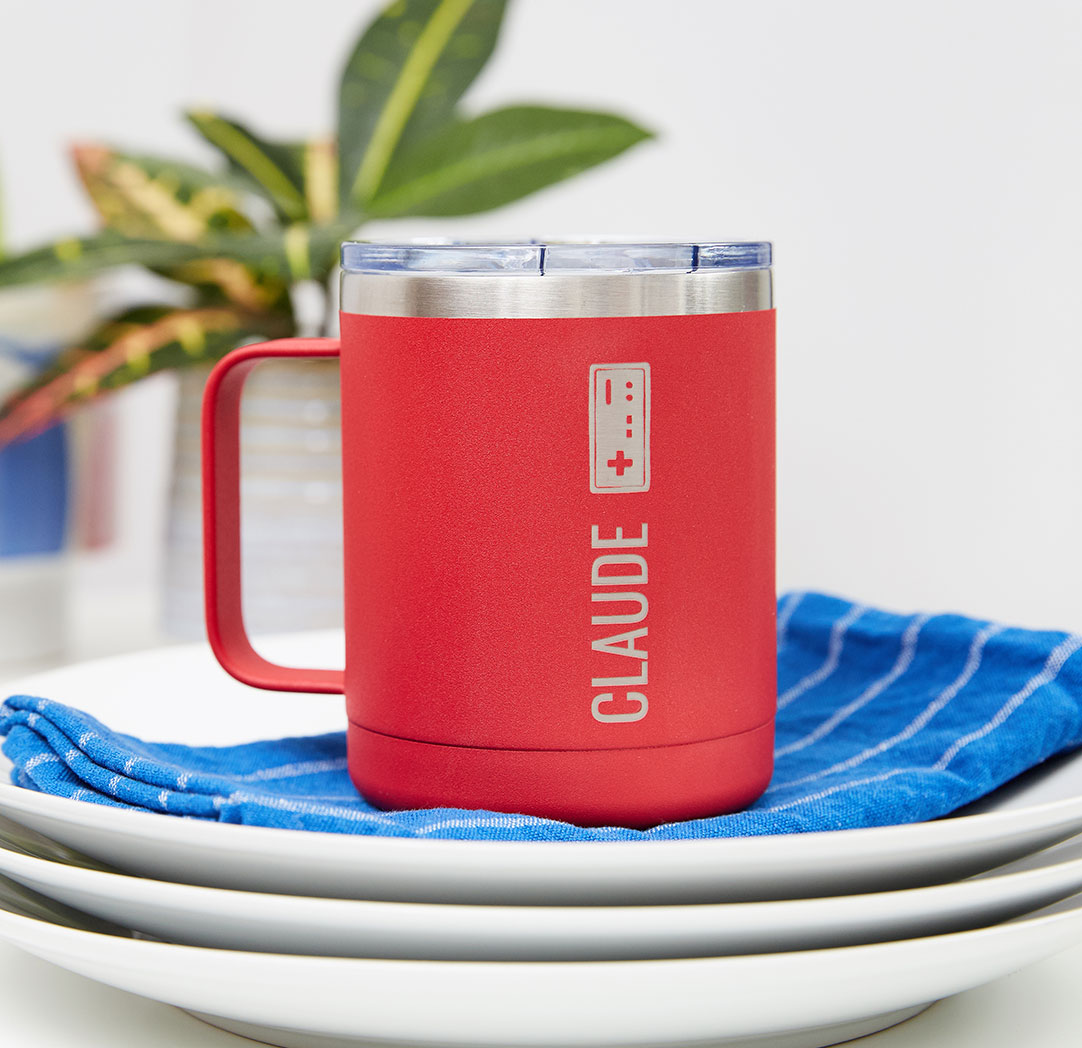 Tasse de voyage personnalisée rouge 300 ml