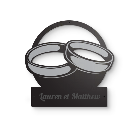 Panneau anneaux de mariage