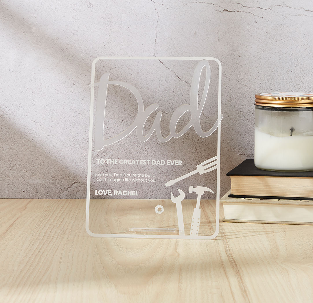Carte décorative Dad - Acrylique transparent