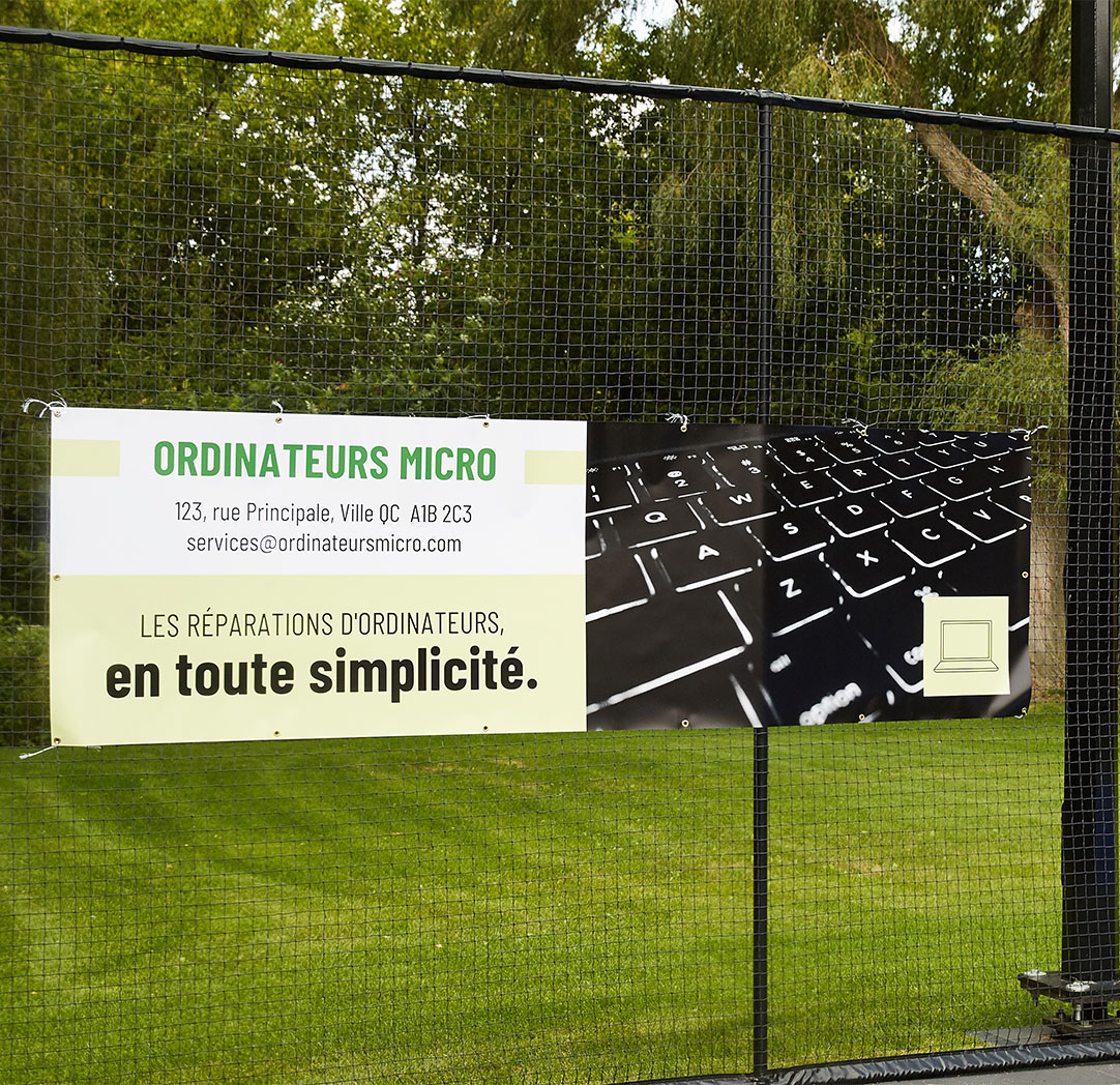 Bannières en vinyle de 120 x 36 pouces