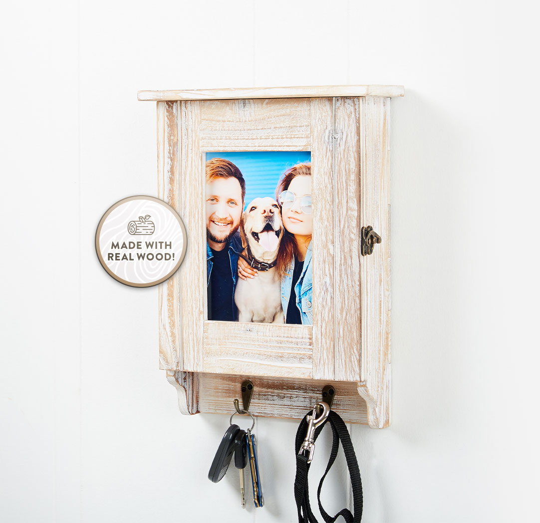 5x7 White Wash Key Hook