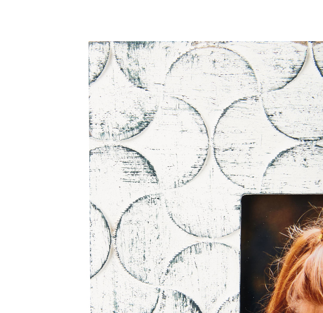 Cadre à motif d’éventail sculpté 6 x 8 po