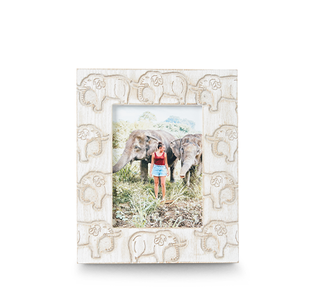 6x8 Carved Elephant Frame