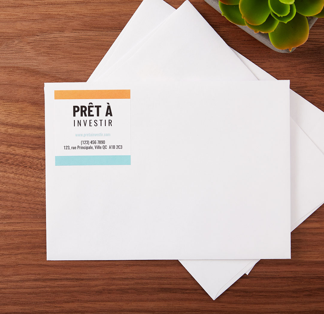 Étiquette carrée de 2 x 2 pouces