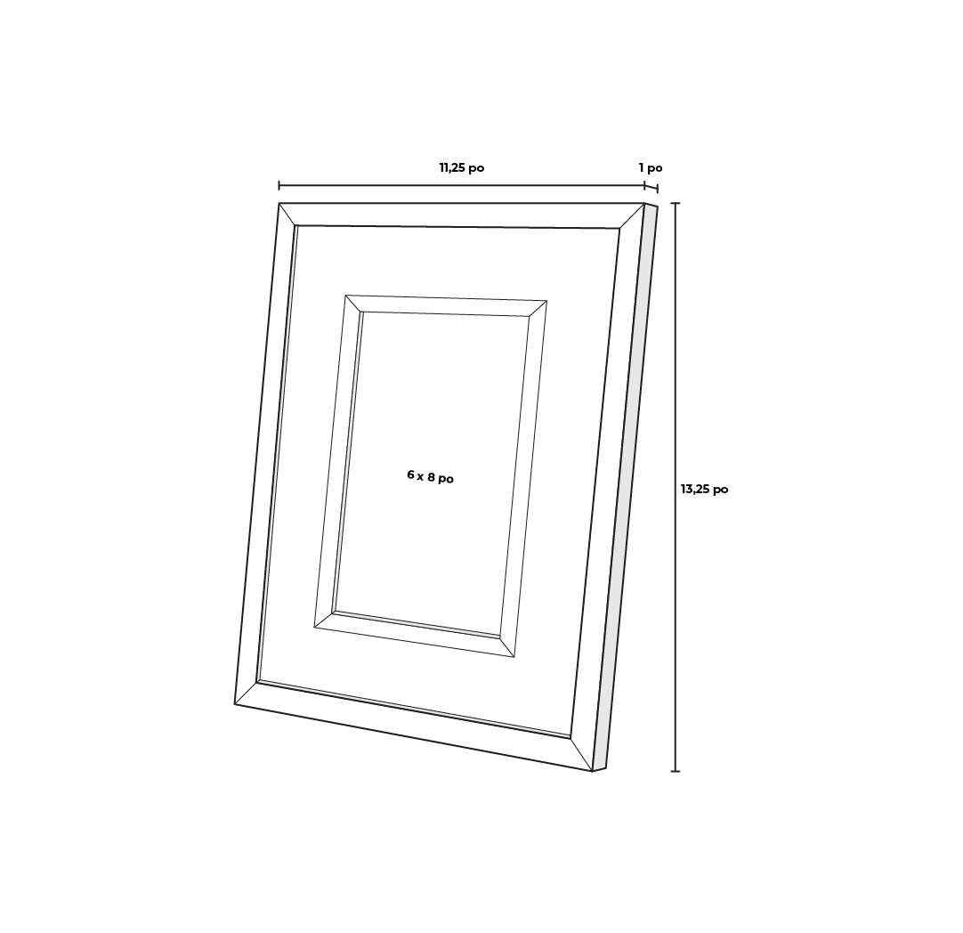 Cadre à panneau de bois 6 x 8 po