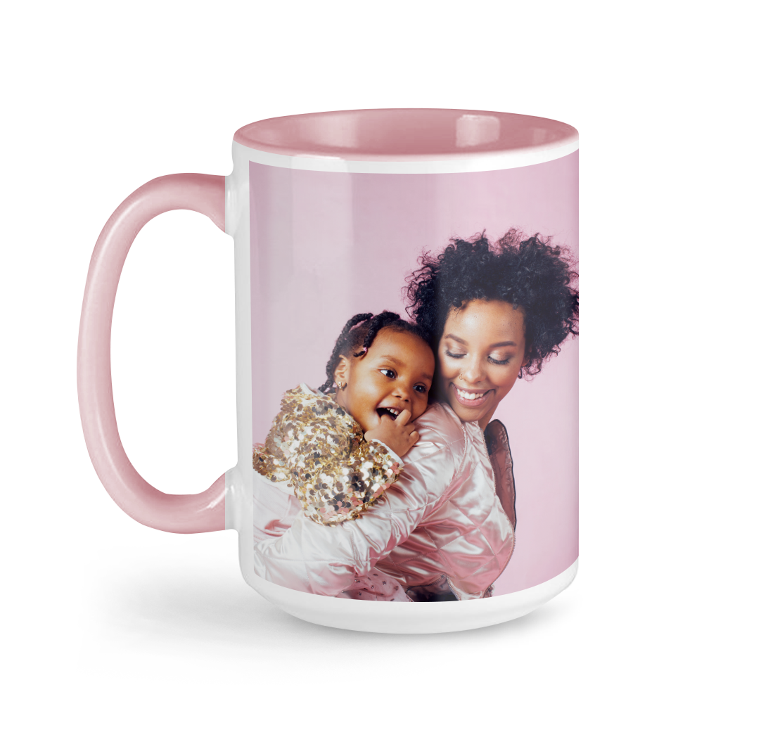 Tasse avec photo de 15 onces - Rose