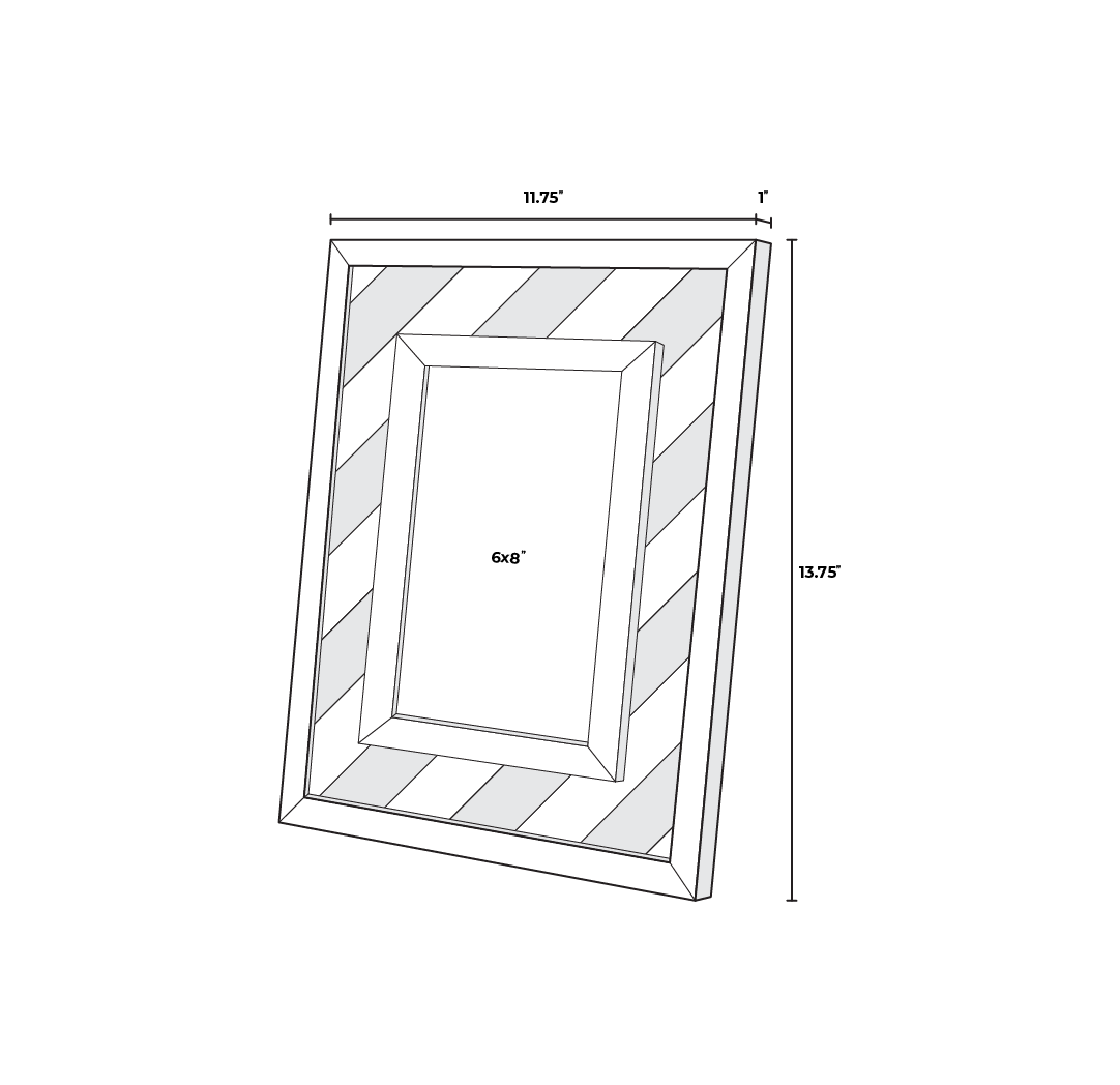 6x8 Diagonal Stripe Frame