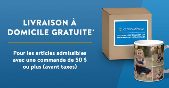pour les articles admissibles avec une commande de 50 $ ou plus (avant taxes).