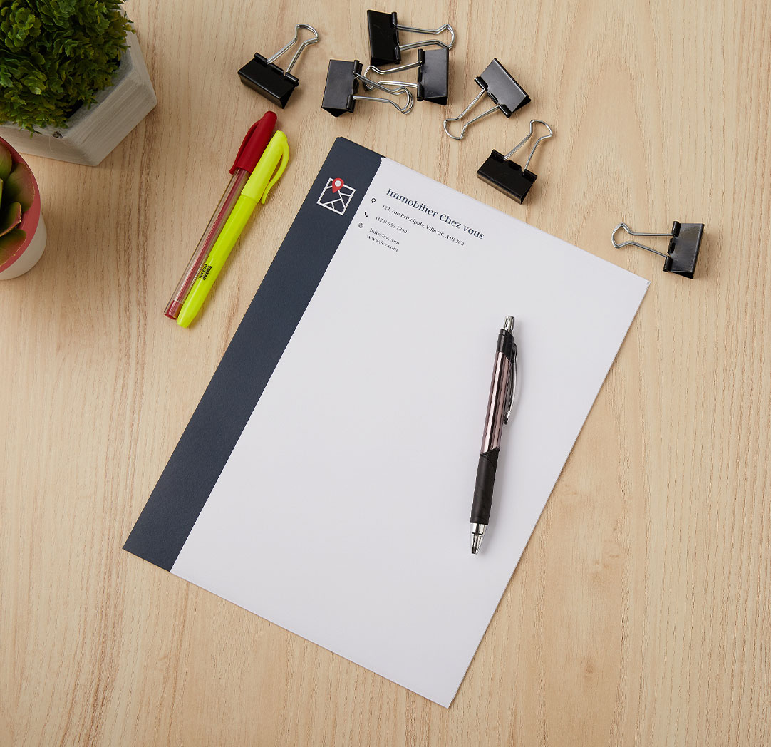 Papier à lettres 8,5 x 11 pouces