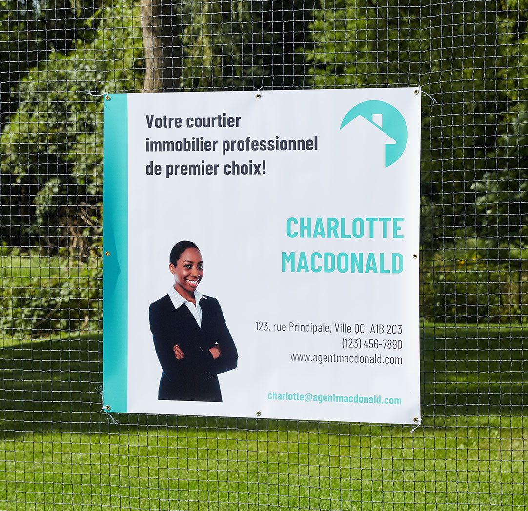 Bannières en vinyle de 48 x 48 pouces